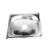 อ่างซิงค์ล้างจาน 1หลุมไม่มีที่พัก รุ่นพับขอบ NSG-129 พร้อม สะดือ 3 1/2 นิ้ว
